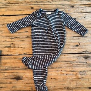 aden + anais Blue and White Pajama Set Classic Striped Design